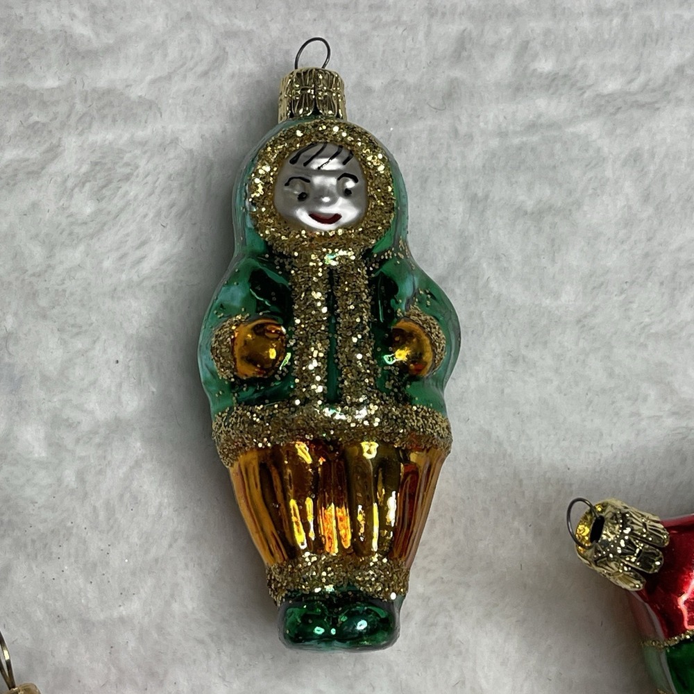Vintage Czech Republic Eskimo Star‎ Present  Hand Blown Glass Ornament Lot of 4 - Picture 2 of 9